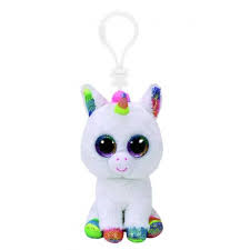 LLAVERO TY PIXY WHITE UNICORN 10 CM