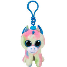 LLAVERO TY BLITZ BLUE UNICORN  10 CM