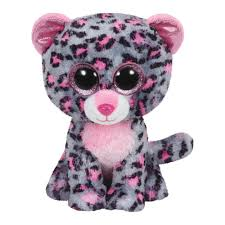 PELUCHE TY BABIES TASHA-GREY LEOPARD  15 CM