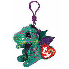 LLAVERO TY GREEN  DRAGON 12 CM