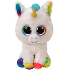 PELUCHE TY WHITE UNICORN  15 CM