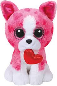 PELUCHE TY ROMEO PINK DOG  15 CM