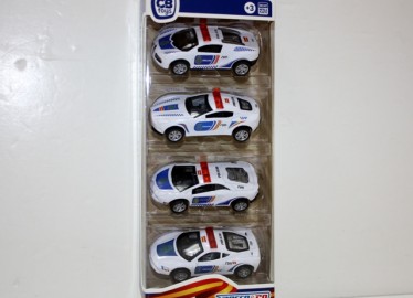 SET 4 COCHES METAL POLICIA 49128