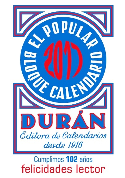 2017 TACO CALENDARIO DURAN