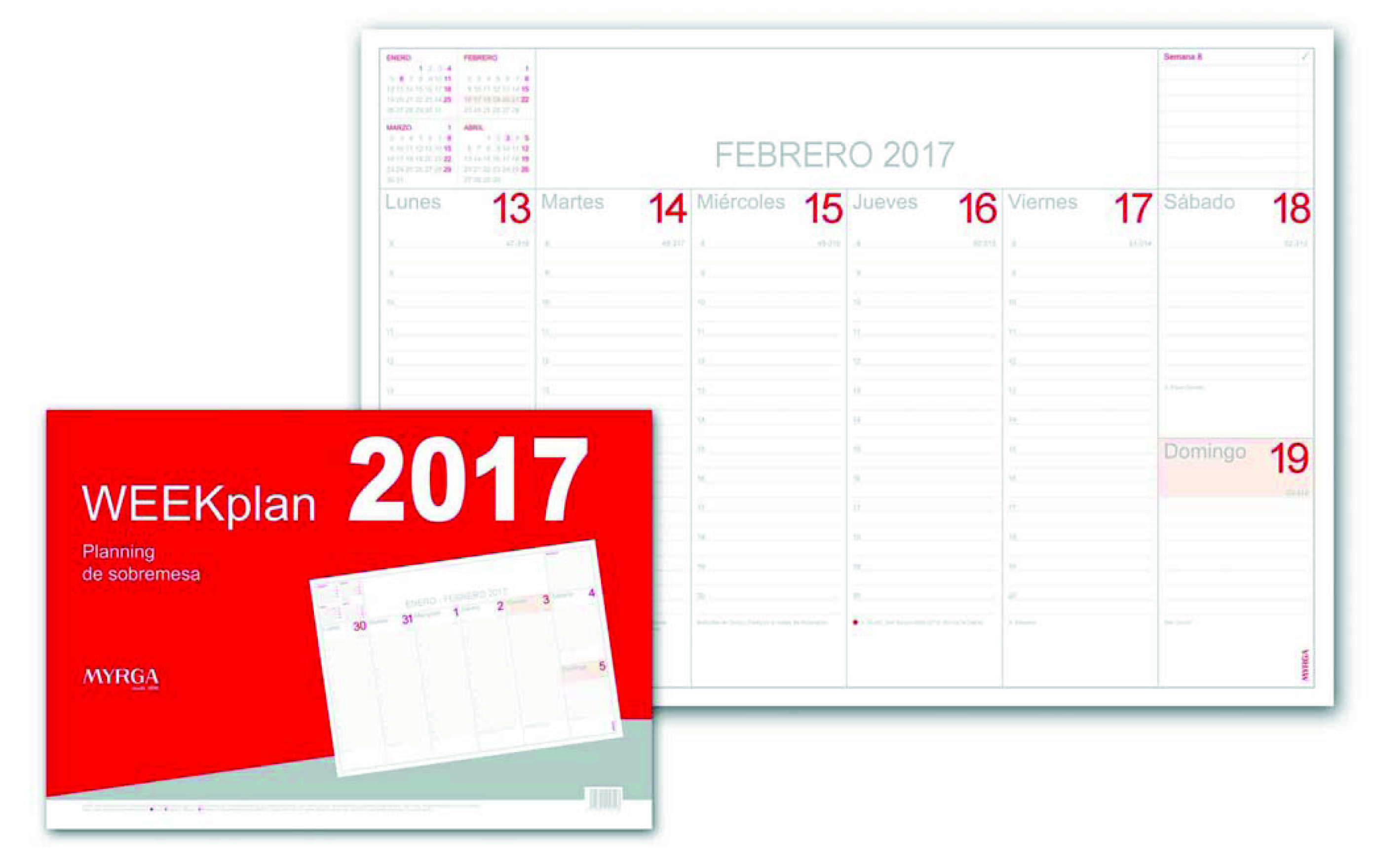 CALENDARIO SOBREMESA MYRGA 2017 15X20 REF 1598