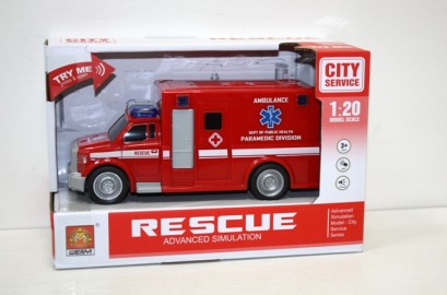 AMBULANCIA ROJA LUZ Y SONIDO 1/20 CT0352