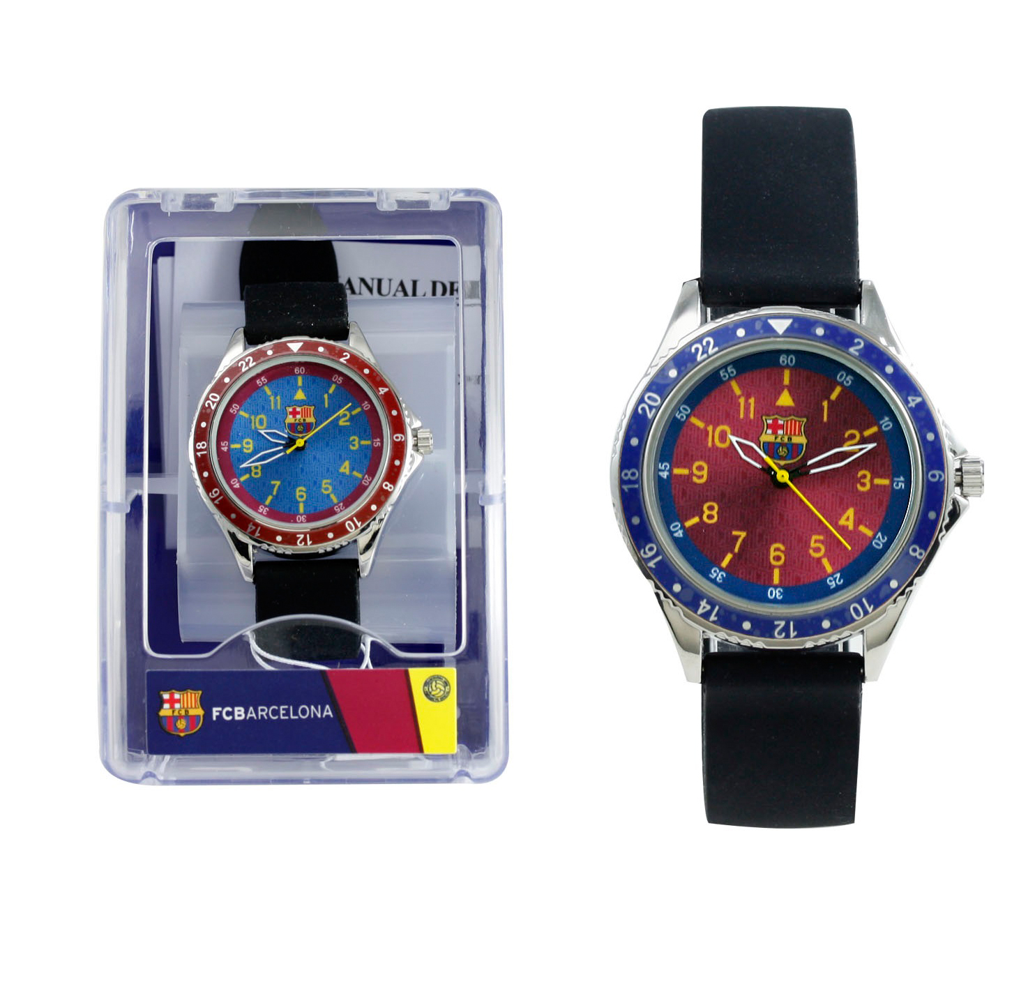 RELOJ PULSERA  FCB ESFERA ROJO / AZUL