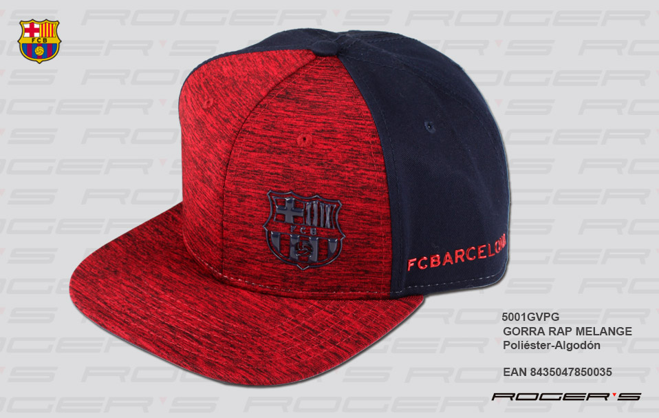 GORRA FCB 17-18 RAP MELANGE ( GRANATE )