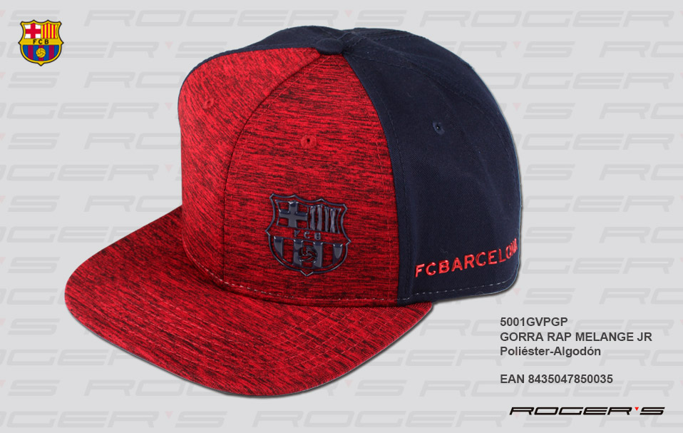 GORRA FCB 17-18 RAP MELANGE JR ( GRANATE )