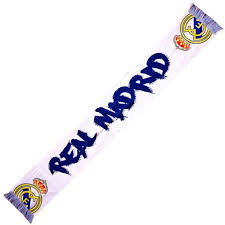 BUFANDA T  R.M. Nº32  BLANCA LETRA MANUSCRITA AZUL