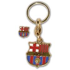 LLAVERO FCB ESCUDO DORADO +PIN