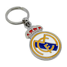 LLAVERO ESCUDO NUEVO R.M PLATEADO. OY5 