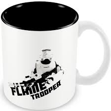 FLAMETROOPER TAZA BLANCA NEGRA CERAMICA STAR