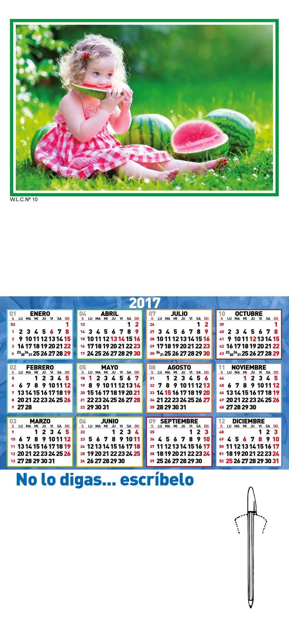 CALENDARIO COCINA ( NO LO DIGAS ... ESCRIBELO )